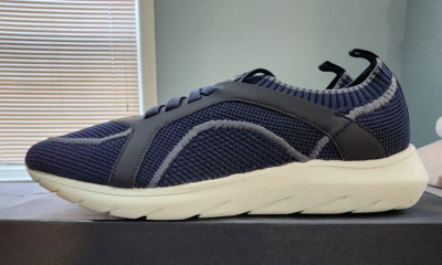 Good Man Brand Men's 9 GMB Knit Trainer Sneaker in Sky Captain - $298