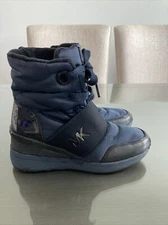 Michael Kors Shay Blue Black Women Winter Sneaker Boots Size 5-5.5 Girls Size 3