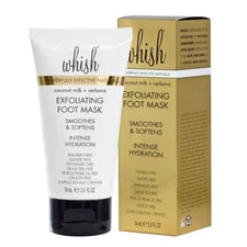 WHISH Exfoliating Foot Mask Coconut Milk  Verbena Full Size 2.5oz New!