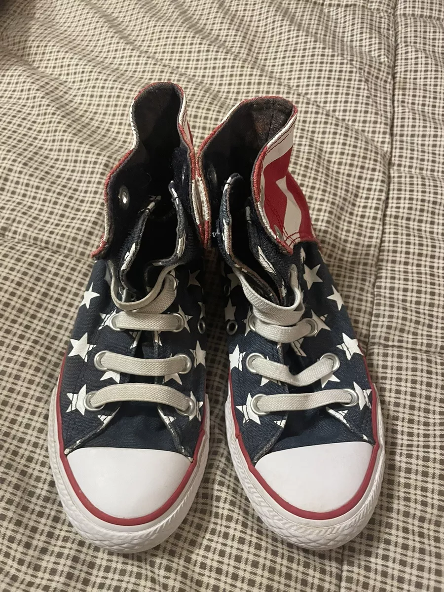 Converse all star chuck taylor boys high top. Flag shoes sz 13 eBay