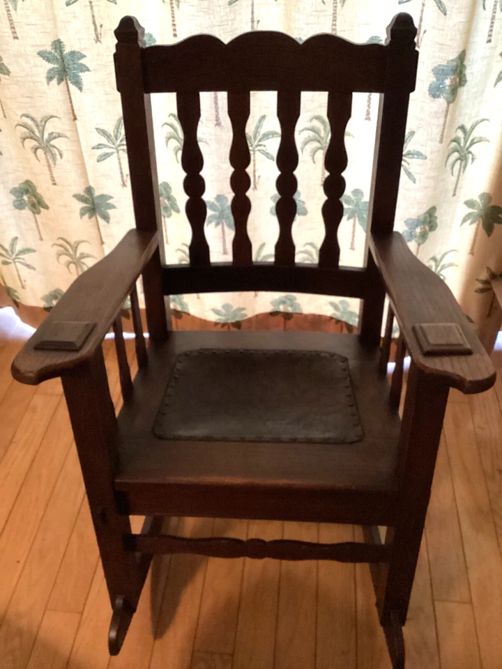 Mecedora antigua Mission Oak artesanías estilo pegajoso tú envías  Foto 2 de 4