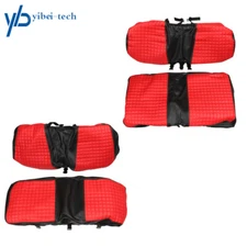 Golf Cart Seat Cover Front & Back Set Red Black For Club Car Precedent / Tempo