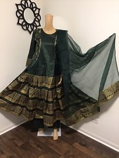 PAKISTANI INDIAN BANGLADESHI DESIGNER NEW SALWAR KAMEEZ SILK MAXI PEPLUM LARGE