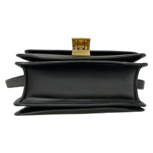CELINE Classic Small Box Bag Black Leather Shoulder Crossbody Purse Elegant Rare - Picture 5 of 12