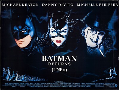 1992 Batman Returns Movie Poster 11x17 Michael Keaton Penguin Catwoman    