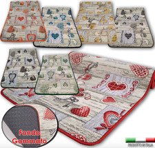 Tappeto cucina antiscivolo multiuso Mod Cuoricini ciniglia Made in Italy +MISURE