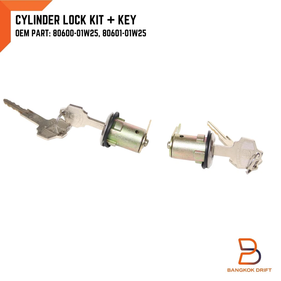 Juego de cilindros de seguridad con cerradura de puerta con llaves para camioneta Nissan Datsun 720 1973-1986 Foto 4 de 4