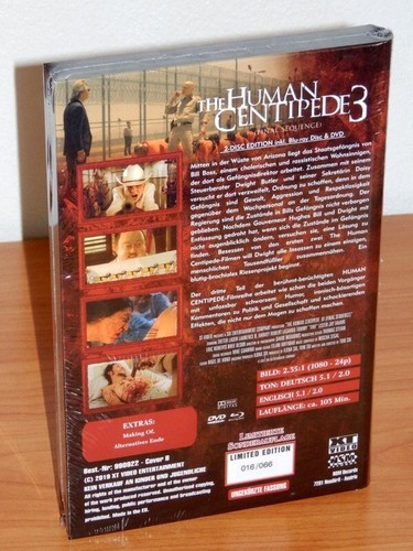 Human Centipede 3 Blu Ray DVD 2Disc Limited Edition Hardbox Sicko Gore Splatter - Picture 2 of 6