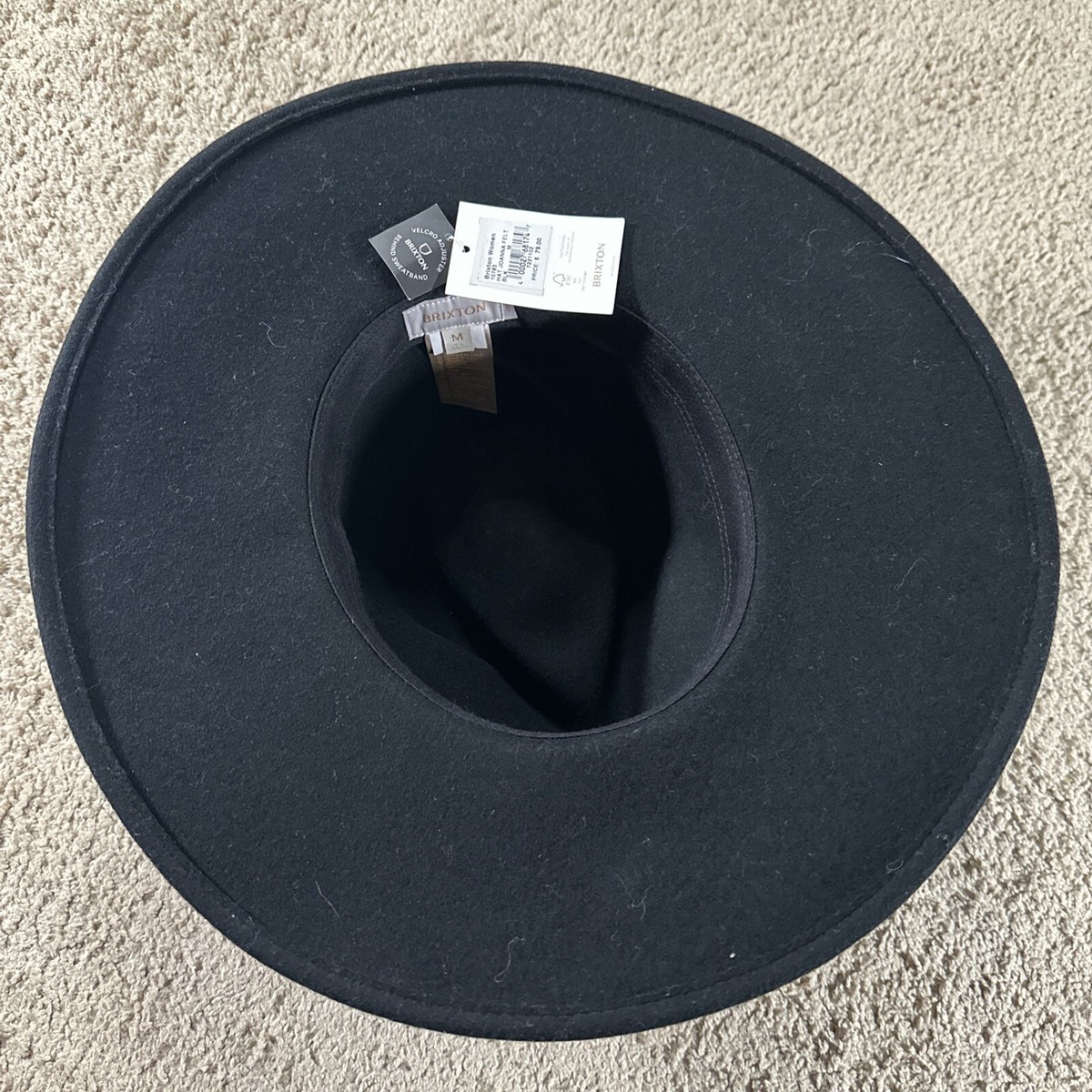 Brixton Fedora Hat Cap Womans Medium Black Felt Joanna  display picture 2