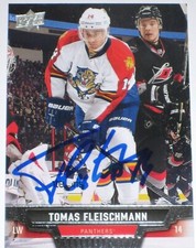 TOMAS FLEISCHMANN SIGNED 13-14 UPPER DECK FLORIDA PANTHERS CARD AUTOGRAPH AUTO!!