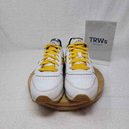Reebok Classic Womens Running Shoes White Yellow EF7834 Low Top Lace Up 8M  | eBay