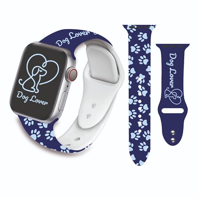 Apple Watch Band Dog Lover Silicone Strap for iWatch 42MM 44MM 45MM 49MM