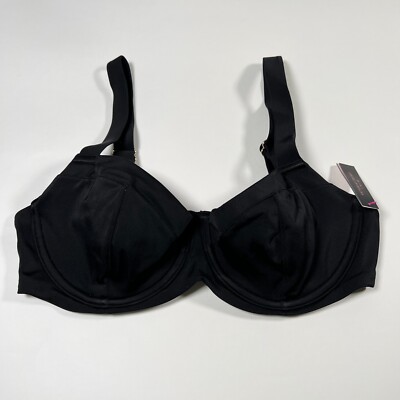 Victoria Secret 34B Wicked Bikini Top Swim Wide Strap Underwire Black VLV