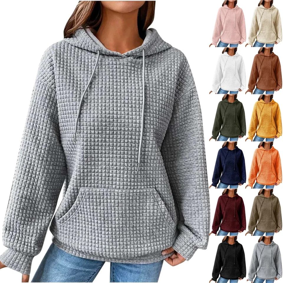 Sudadera con Capucha Chaqueta Suéter Para Mujer Pullover Invierno Cálido Bolsillos *20% DE DESCUENTO* Foto 2 de 4