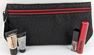 Smashbox Travel Set: Foundation F20-N, Mascara, Liquid Lipstick, Primer, Pouch