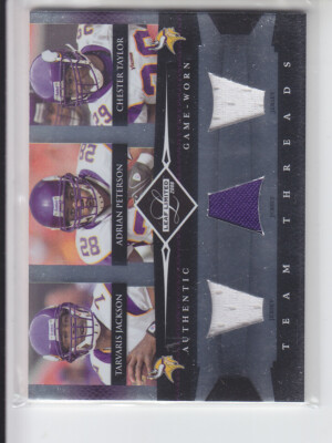 2008 Leaf Limited Team Threads Jersey Jackson Adrian Peterson Taylor /100 Viking