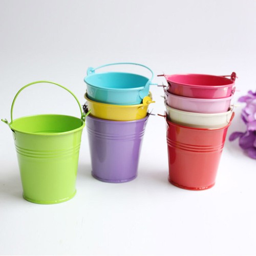 20pcs Tinplate Bucket Candy Favors Pail Small Buckets Metal Pail