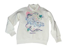 Vintage Lesal West 1993 Puffy Cat Collar Sweatshirt USA 50/50 M Artsy Collared