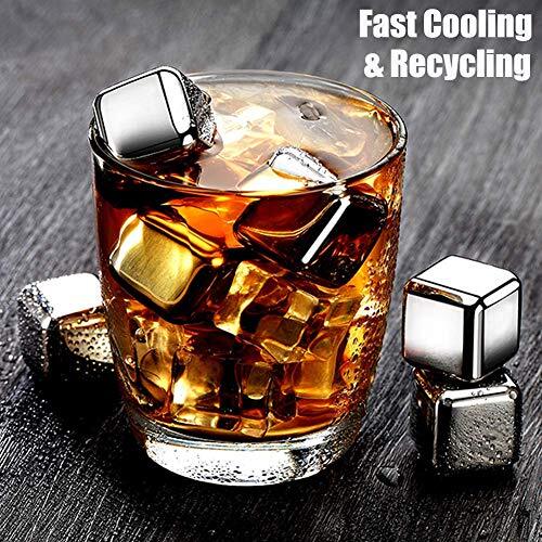 Derguam 8 Packs Fastcooling 304 Stainless Steel Ice Cubes