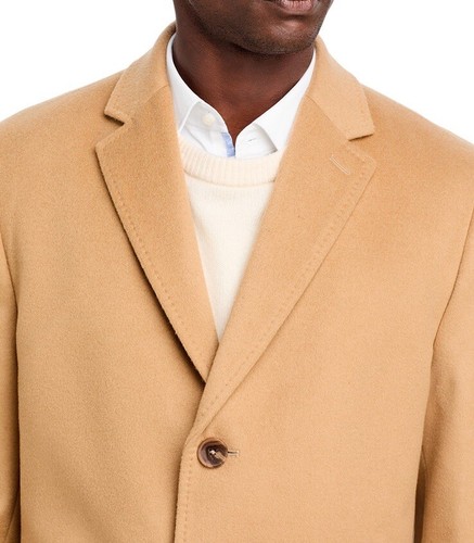 $795 Hugo Boss Men Jared Virgin Wool-Cashmere Overcoat Italian Fabric Beige 38R - Picture 7 of 12