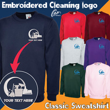 Personalised Embroidered Cleaning Staff Uniform Sweatshirt Cleaners Workwear