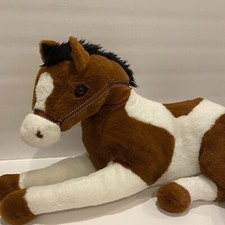 Animal Alley - Pinto Horse with Black Mane - Toys R Us 27 Inches Long
