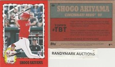 Shogo Akiyama CINCINNATI REDS TOPPS 2020 THROWBACK 1985 RAMBO TBT 69 666 RC