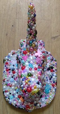 EINHORN TROPHÄENKOPF Perle Edelstein verkrustet hängend/wandmontage geschenk 24x19x15cm