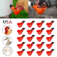 20Pcs Plastic Automatic Drinker Feeder Poultry Water Drinking Cups Chicken Hen