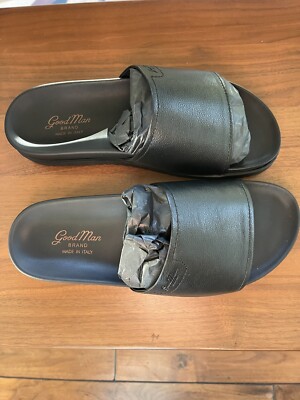 Good Man Brand Black Leather Men\'s Slides Prada Men main image 4