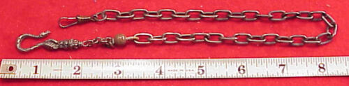 VINTAGE RENNACTOR 15 3/4in STEEL AND PEWTER POCKET WATCH SHEPHERD HOOK CHAIN - Picture 2 of 8