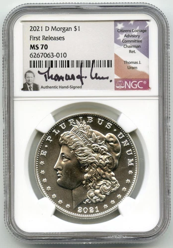 2021-D Morgan Silver Dollar Privy NGC MS70 First Releases Uram Signature L246