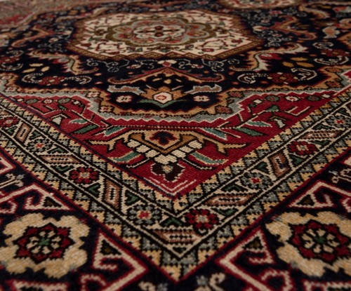 Tabriz 196x135 cm Handgeknüpfter Perserteppich Orient Wolle Carpet Rug Blau - Bild 13 von 15