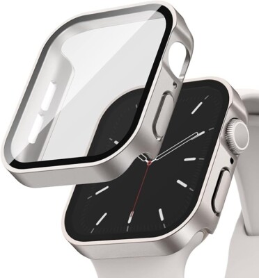 Recoppa Hardcase kompatibel für Apple Watch 41mm Series 7, 02 Stück, Starlight