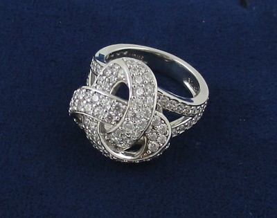 Jean Dousset Absolute Pave' Knot Ring Size