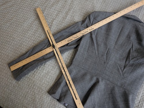 Banana Republic Blazer Women 4 Gray Wool Stretch Lined 1 Button NWT - Picture 21 of 21