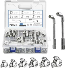 T-Bolt Hose Clamps, PEROMI 28Pcs 6 Size Heavy Duty Hose Clamps Assortment Kit
