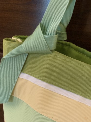 Bolso de Mano Hecho a Mano CINTA DE GROSGRAIN Ligero BOLSO DE MANO VERDE AMARILLO NUEVO - Imagen 2 de 7