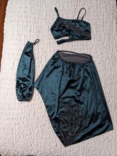 Tenth House Teal Lyrical Dance Costume Top Skirt Sleeve Gray Bottoms
