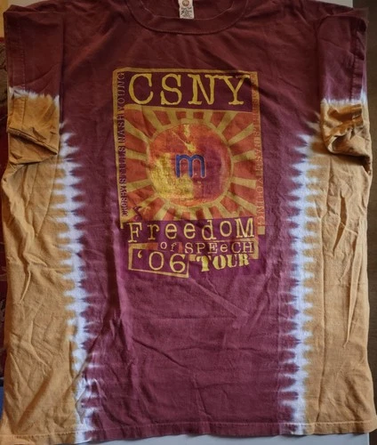 CSNY Freedom of Speech Tour shirt - Size 2XL. V 2000s vintage concert t-shirt, vintage, size XXL, single stitch, B+ condition