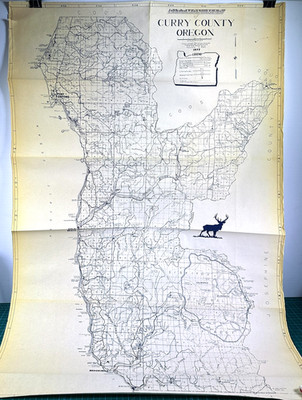 Vintage 1977 Pittmon Map Curry County Oregon Road Map Oregon Blueprint USA Coast