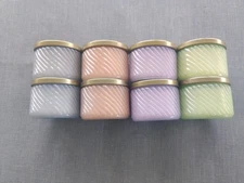 Scented Candle 3 oz •Single Wick  Swirl Faceted Glass Jar (8) Candles (4) Smells