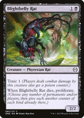Blightbelly Rat (Phyrexia: All Will Be One 85) - Common Magic: The Gathering Car