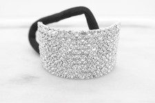 Rhinestone Deluxe Hair Tie Wrap Boutique Pony Barrette for Any Hair Type