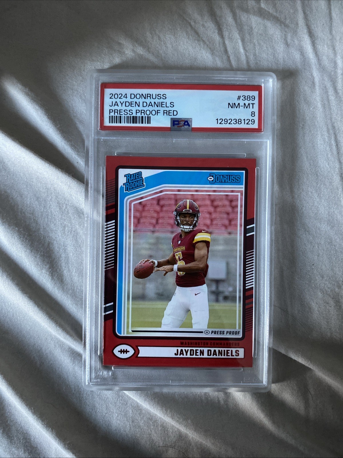 2024 Panini Donruss - Rated Rookie Jayden Daniels #389 Press Proof Red (RC)