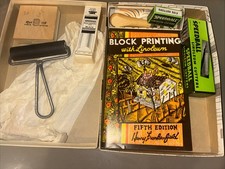 Linoleum Block Printing Kit Speedball Cutters And Book