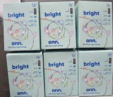 SIX SETS ONN LED Fairy Light String Light 16+ Feet each W/REMOTE multiple colors