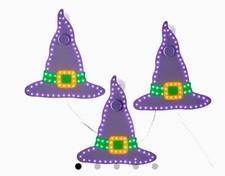Home Accents Holiday Halloween Classics Twinkling Led Witch Hats, 10 in 3 ct