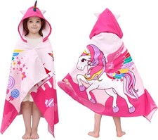 Unicorns Hooded Towels for Kids,Soft Kids Beach Towel,30" x 50" for 3-10 Years G