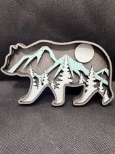 Laser Engraved Custom Wood Artwork - Blue Ridge Bear